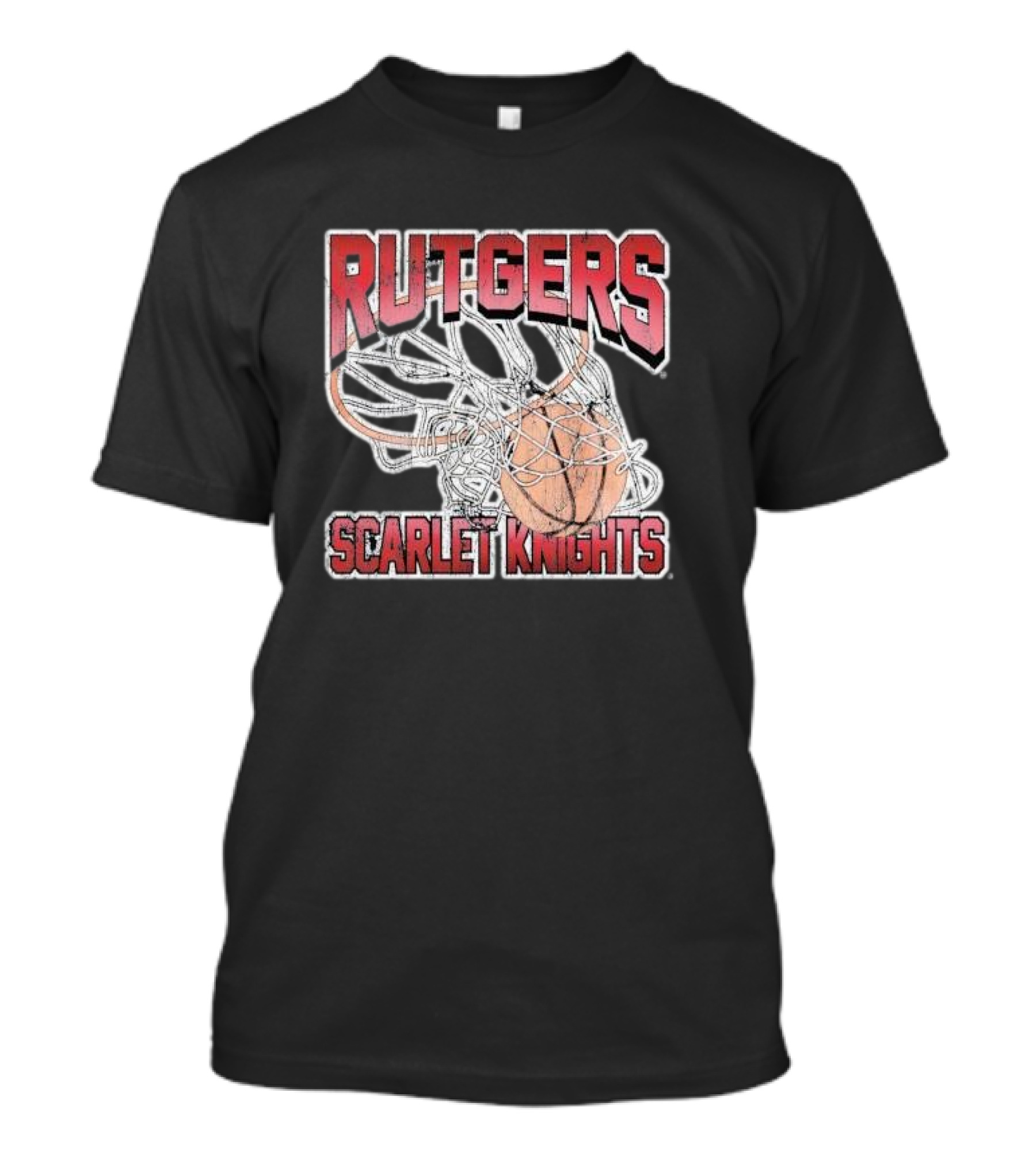 Rutgers Scarlet Knights Basketball Net And Ball T-Shirt