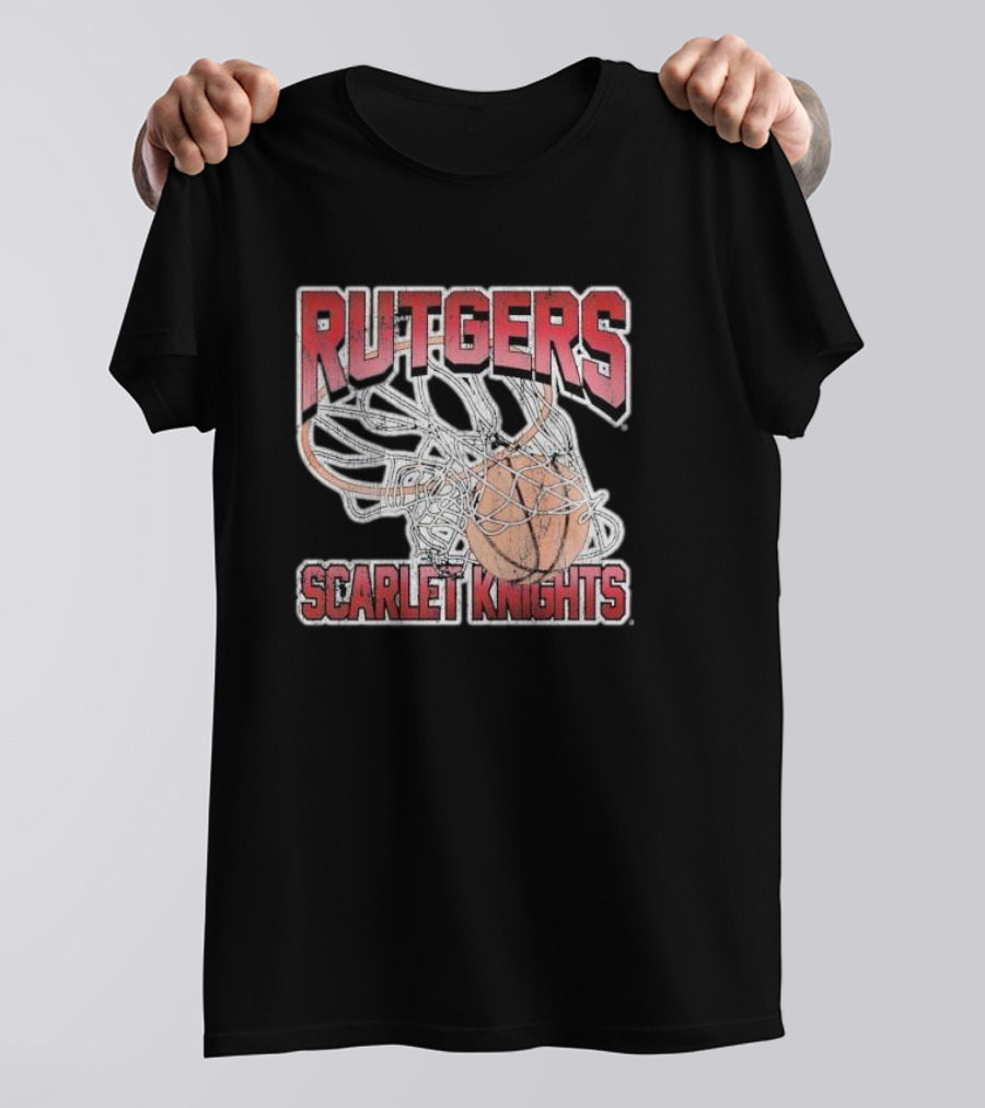 Rutgers Scarlet Knights Basketball Net And Ball T-Shirt