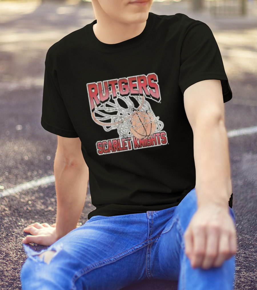 Rutgers Scarlet Knights Basketball Net And Ball T-Shirt