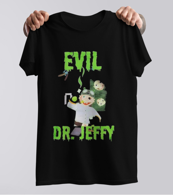Evil Dr. Jeffy SML Mad Scientist Character With Green Smoke And Zombie Heads T-Shirt
