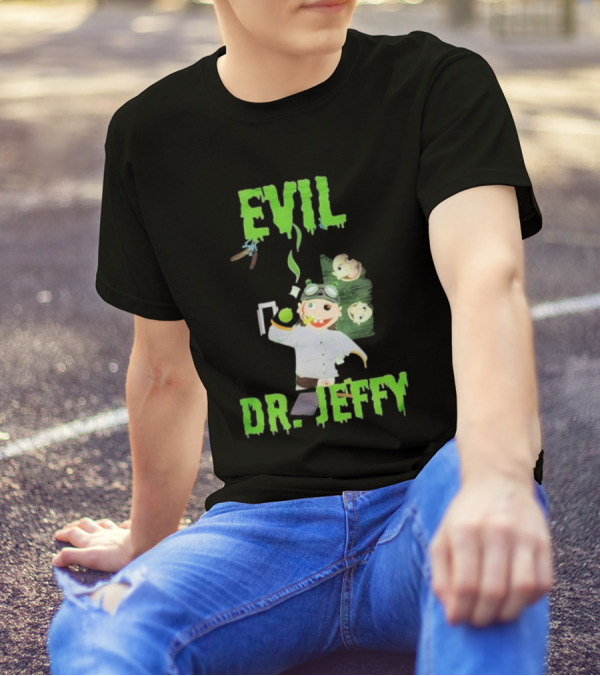 Evil Dr. Jeffy SML Mad Scientist Character With Green Smoke And Zombie Heads T-Shirt