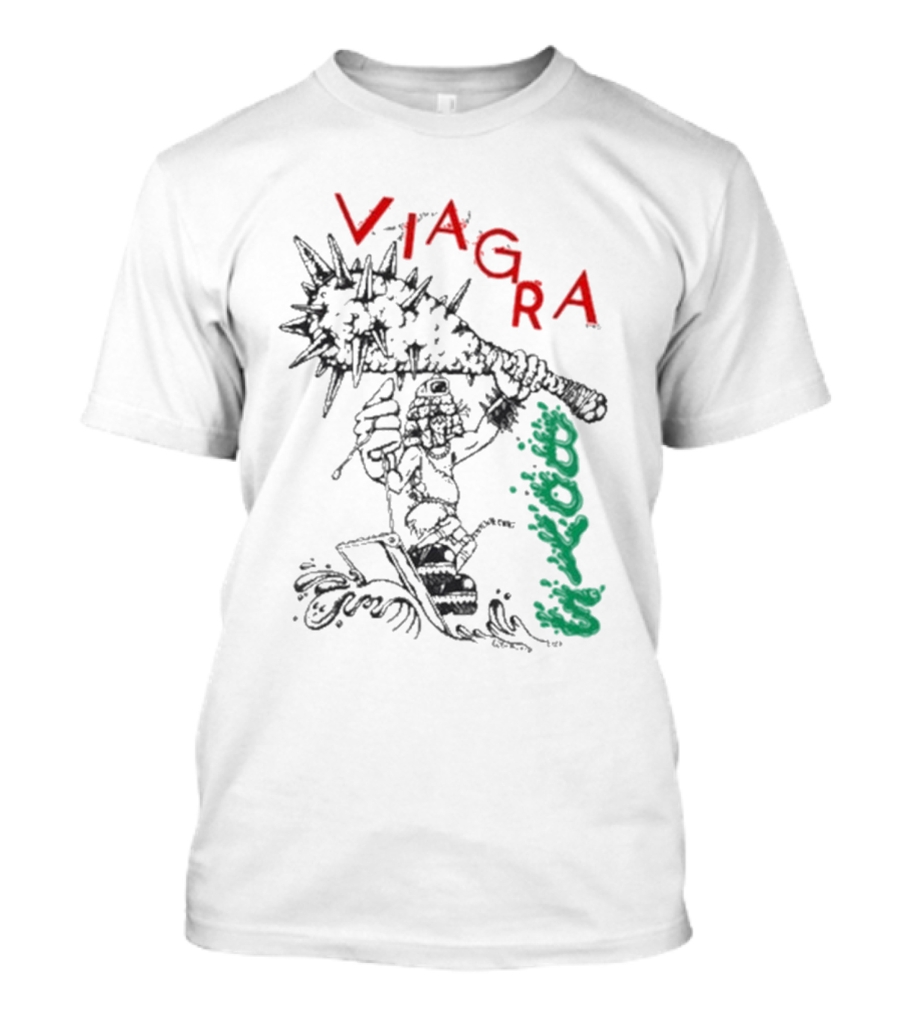 Viagra Boys Sgap Surf 2024 Spiked Bat Warrior Riding Waves T-Shirt