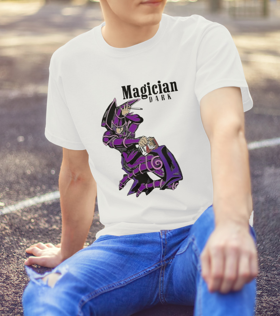 Magician Dark Smoking Mage Card Pose T-Shirt