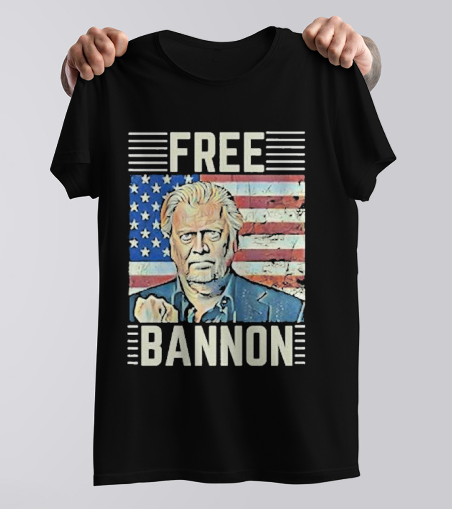 Free Bannon American Flag Political T-Shirt