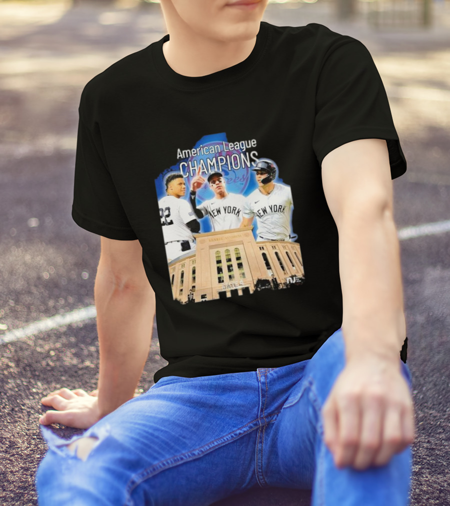 American League Champions New York Celebrate Yankees Stadium Gate 4 T-Shirt
