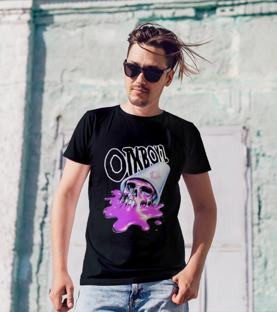 OZYBOYZ Geezy World Oil Spill Purple Skull Cup T-Shirt