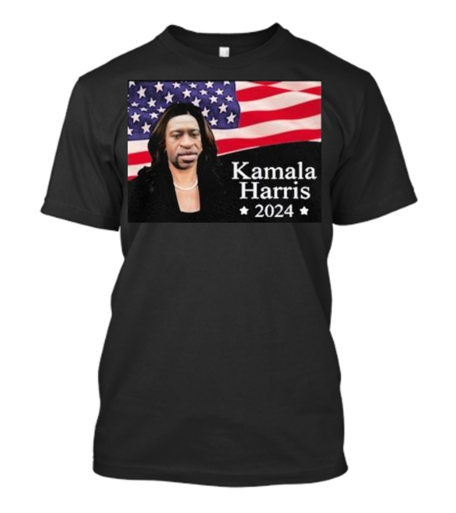 Kamala Harris 2024 George Floyd American Flag T-Shirt