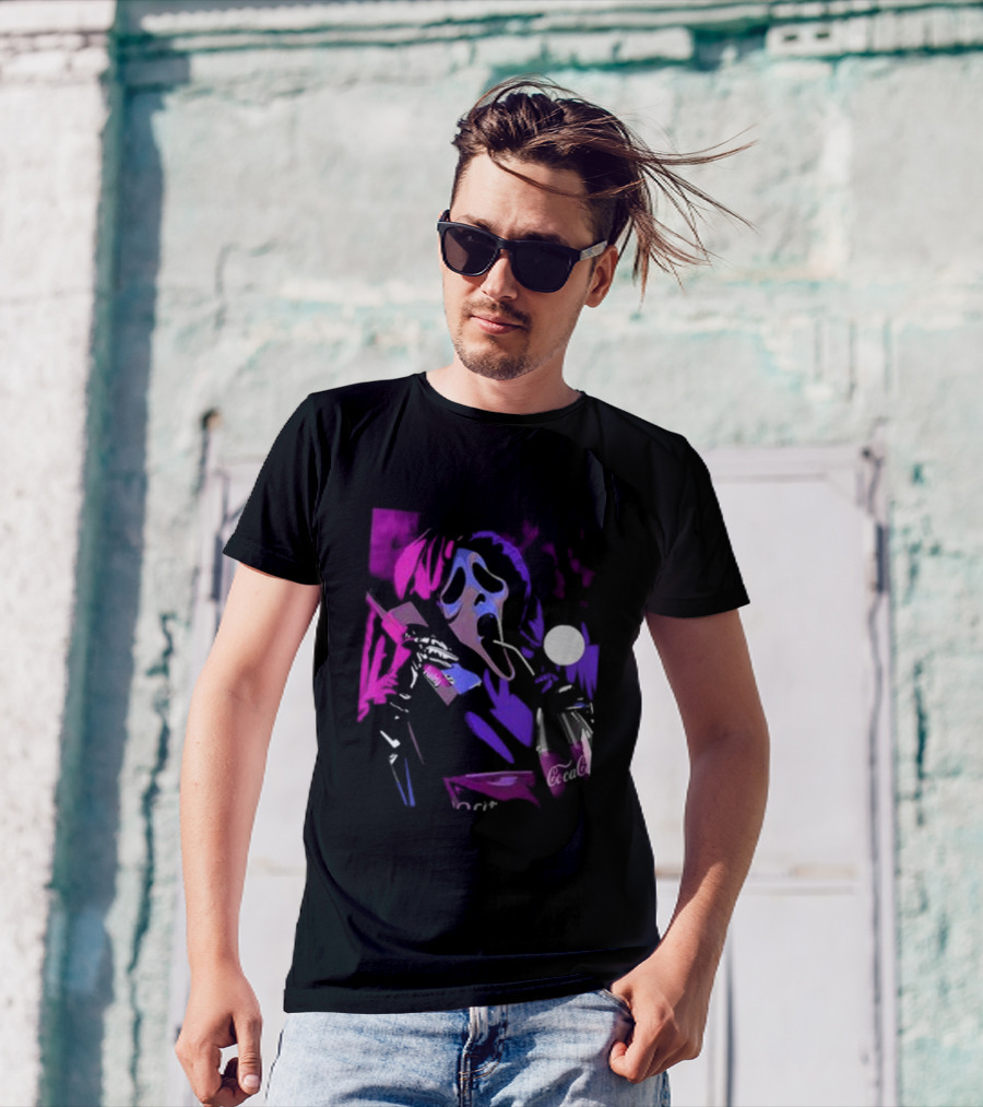 Coca-Cola Ghost Face Scream With Neon Accents T-Shirt