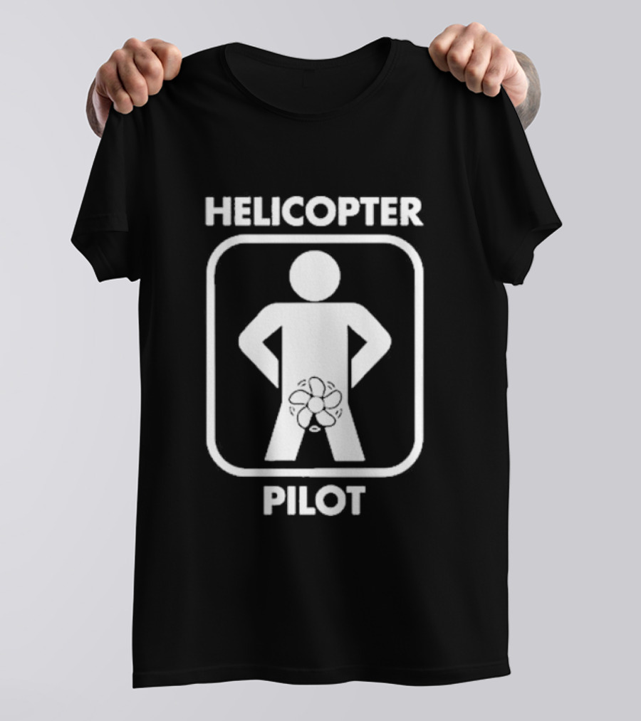 HELICOPTER PILOT Stick Figure Humor T-Shirt