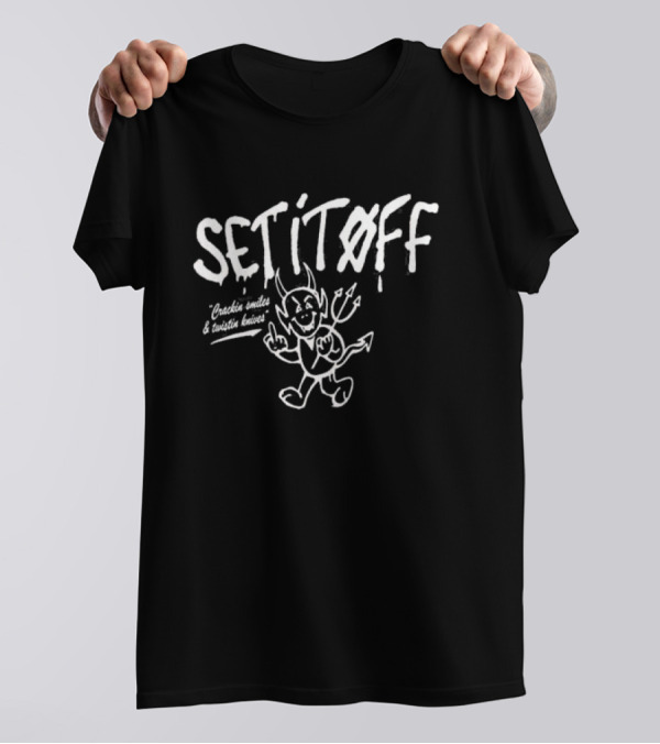 SET IT ØFF Crackin Smiles And Twistin Knives Devil T-Shirt