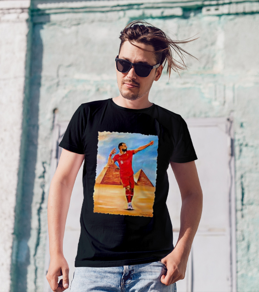 Mo Salah Egyptian King Pyramid Celebration Liverpool Football T-Shirt