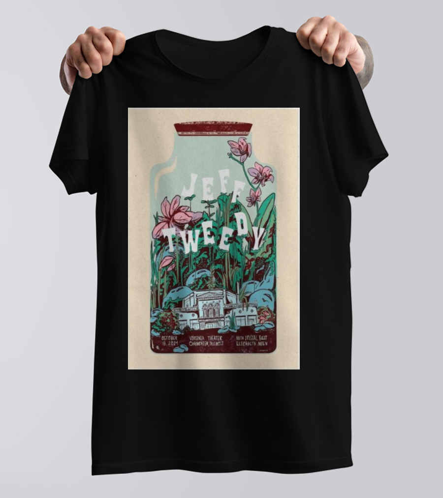 Jeff Tweedy October 18 2024 Virginia Theatre Champaign Il With Special Guest Elizabeth Moen T-Shirt