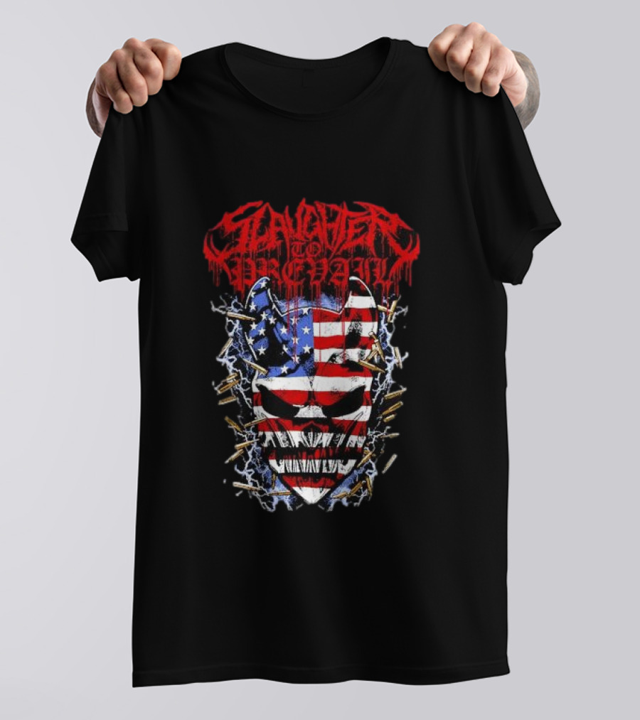 Slaughter To Prevail American Flag Mask USA Tour Dates T-Shirt