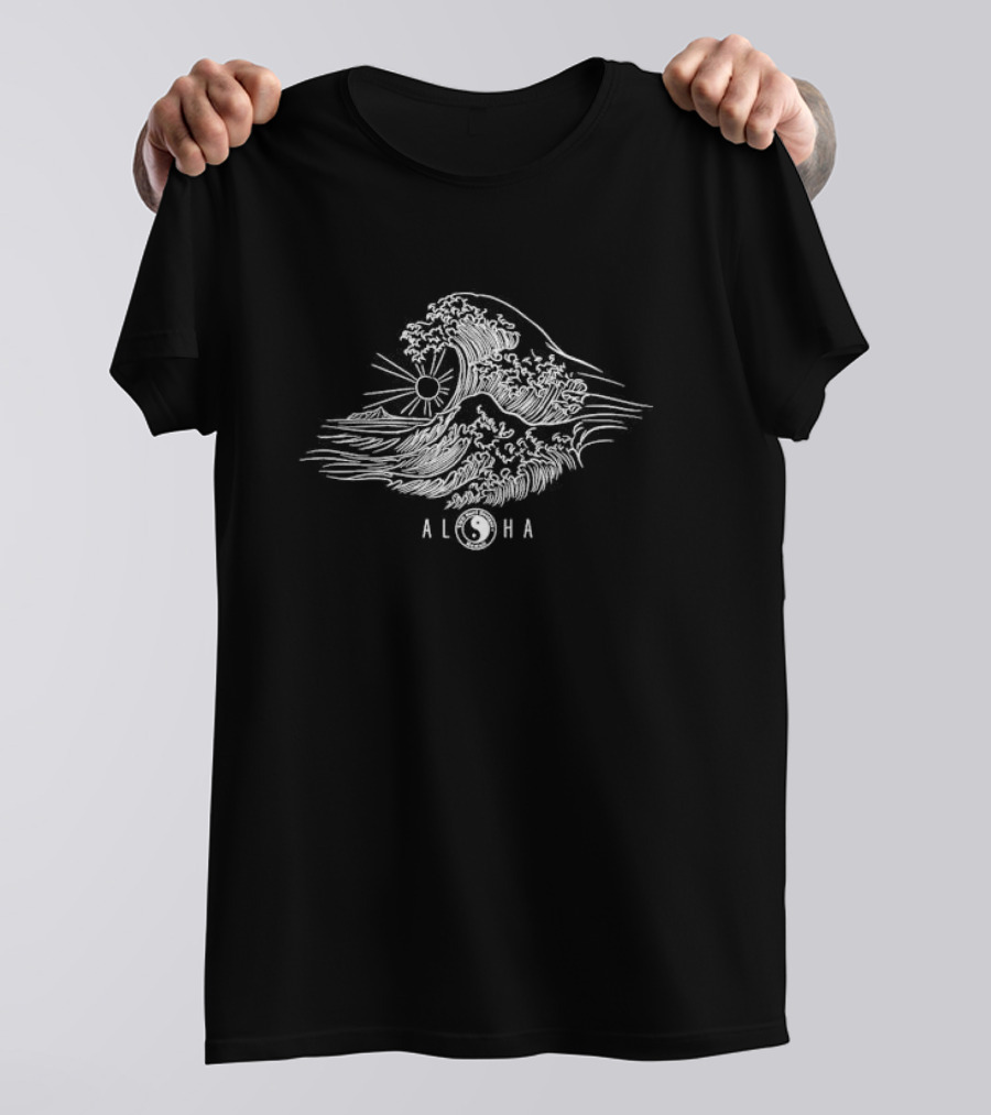 T&C Surf Aloha Hokusai Wave Yin Yang T-Shirt