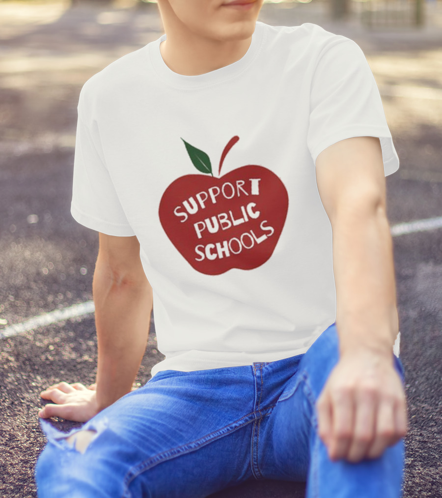 Support Public Schools Red Apple T-Shirt