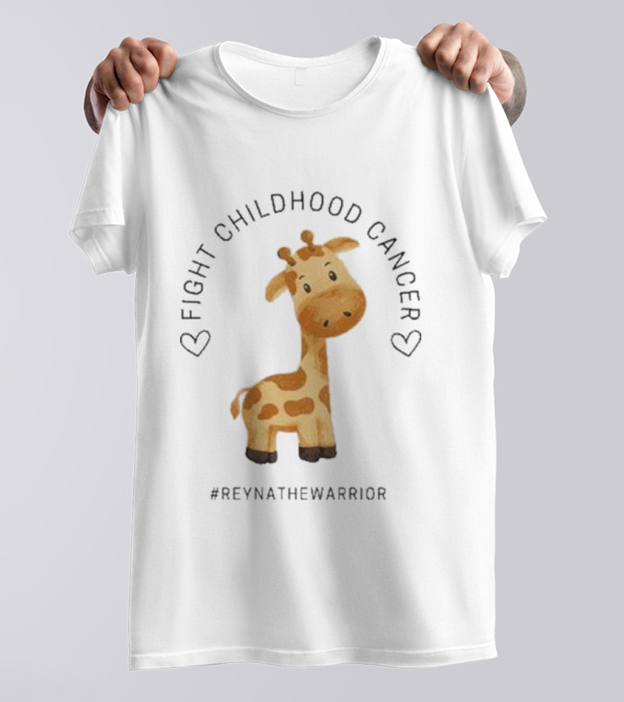 FIGHT CHILDHOOD CANCER REYNATHEWARRIOR GIRAFFE HEARTS T-Shirt
