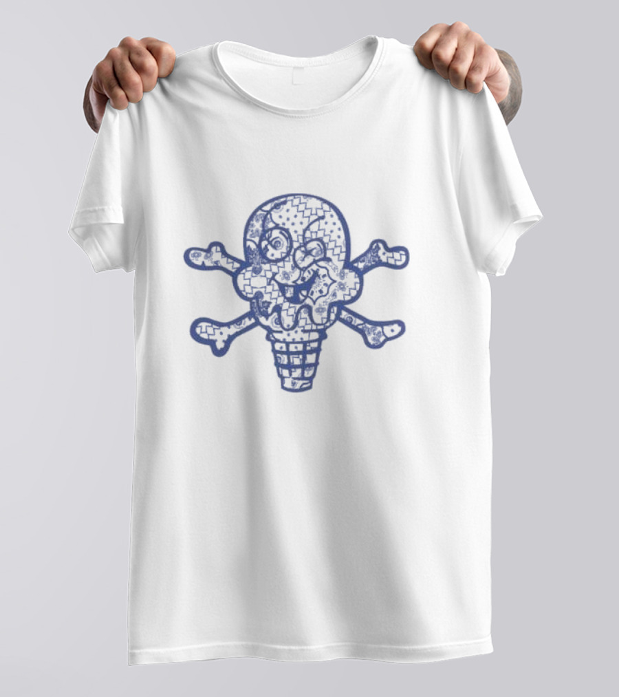 Icecream Skull Crossbones Face Time Ss Antique T-Shirt