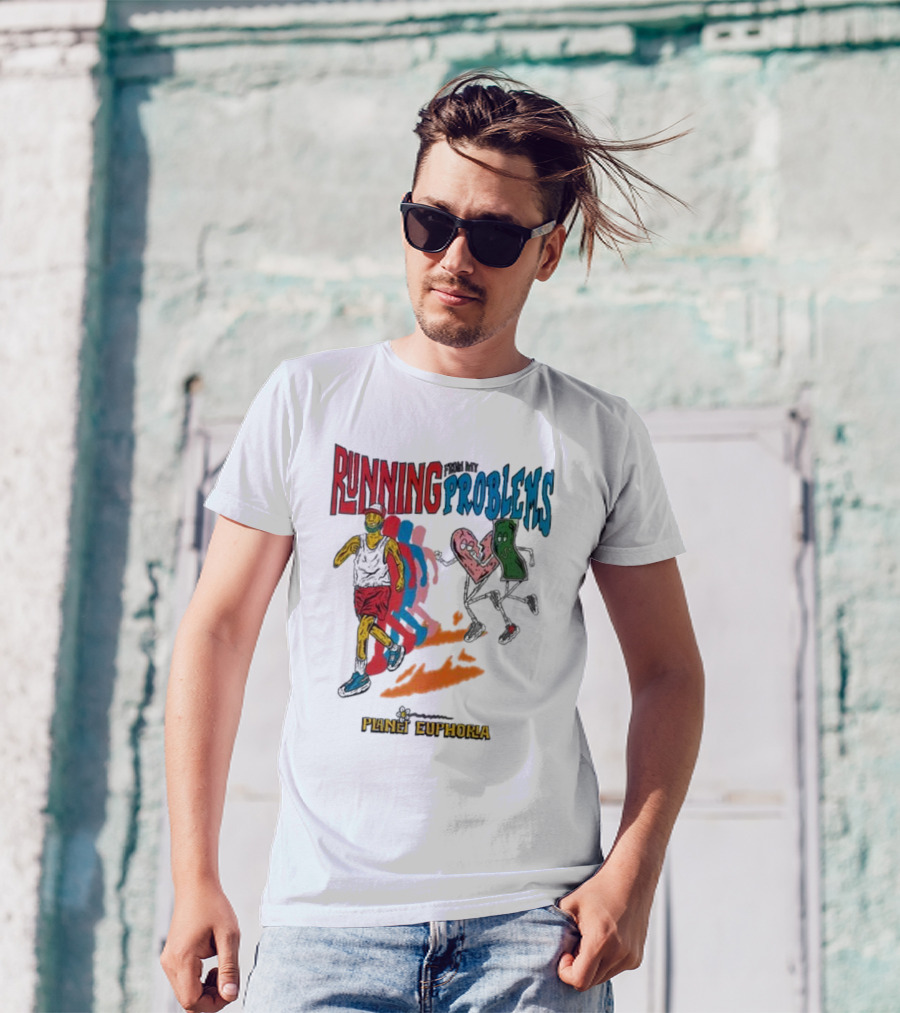 Running From My Problems Cartoon Characters Planet Euphoria T-Shirt