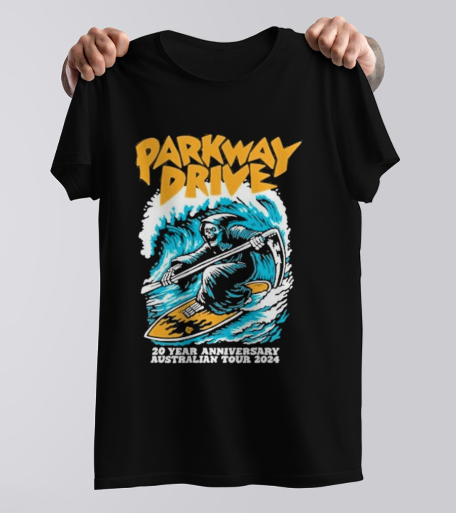 Parkway Drive Grim Reaper Surfing 20 Year Anniversary Australian Tour T-Shirt