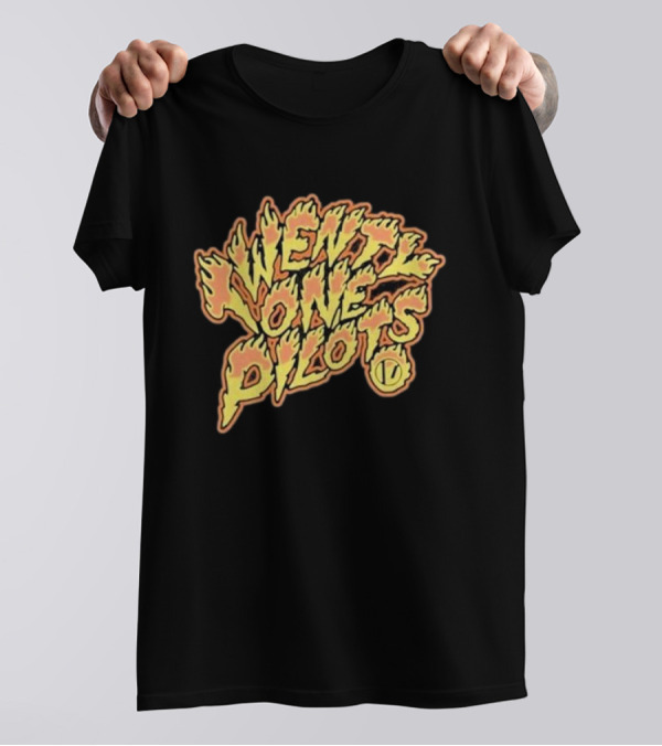 Twenty One Pilots Fiery Text Band T-Shirt