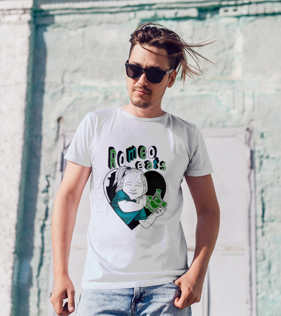Romeo Eats Broccoli Heart Toddler Hug T-Shirt