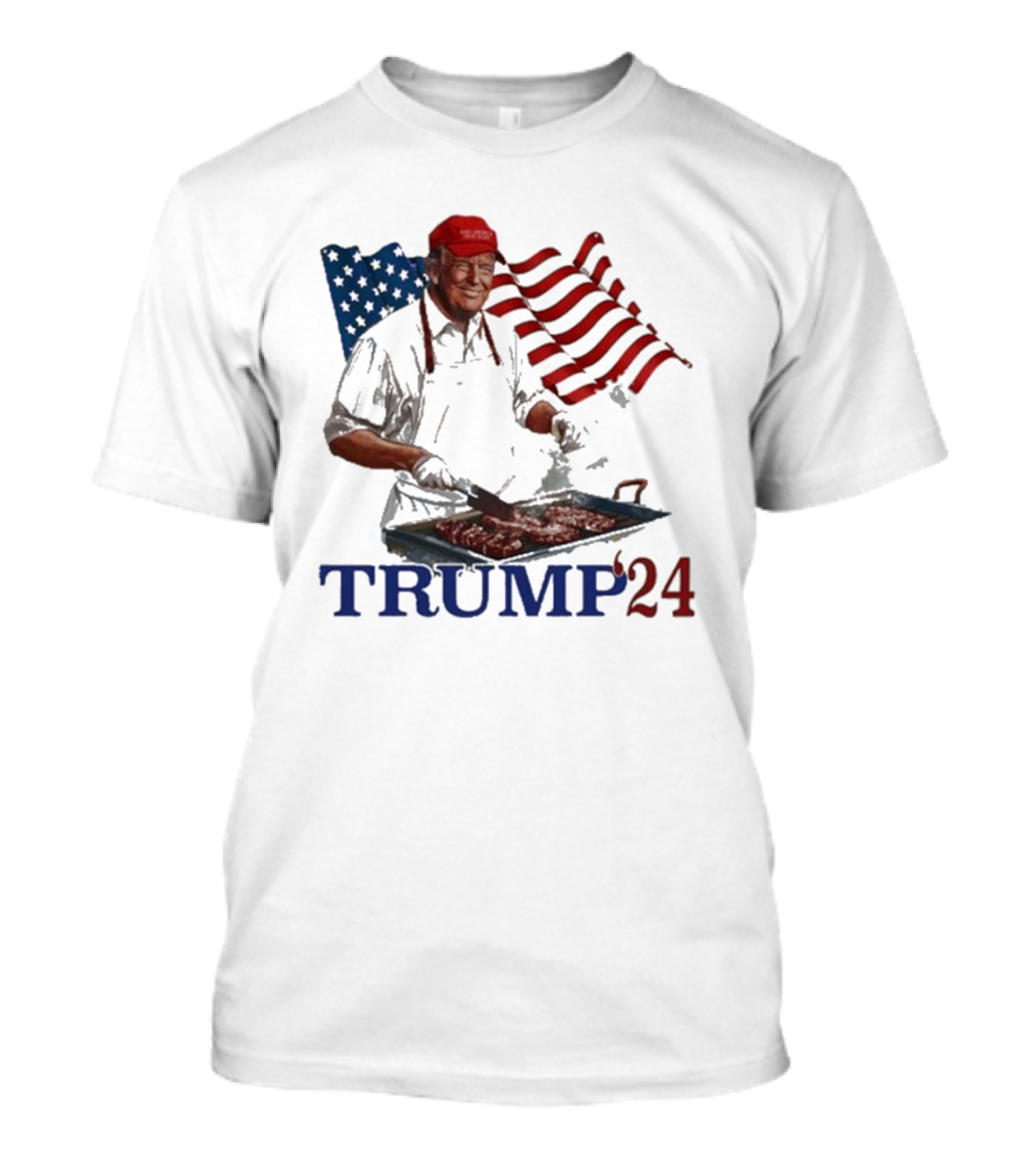 TRUMP 24 The Art Of The Grill American Flag Chef BBQ T-Shirt