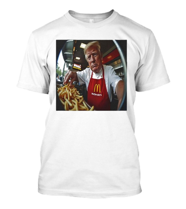 Donald Trump Serving Fries At McDonald's Behind The Counter T-Shirt