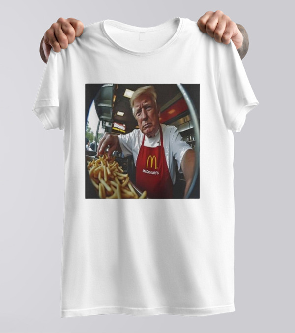 Donald Trump Serving Fries At McDonald's Behind The Counter T-Shirt