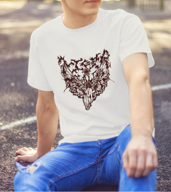 Tiger Swan Sting Intricate Gothic T-Shirt