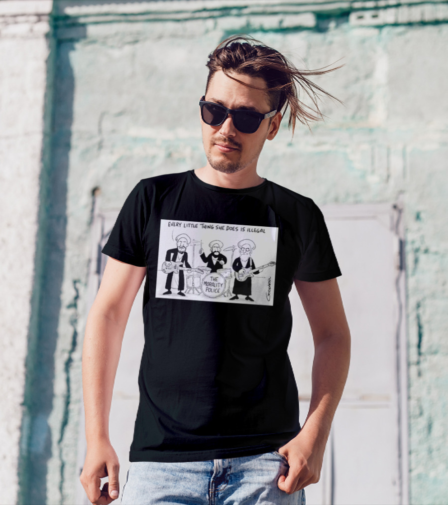 Every Little Thing She Does Is Illegal The Morality Police Band Cartoon T-Shirt