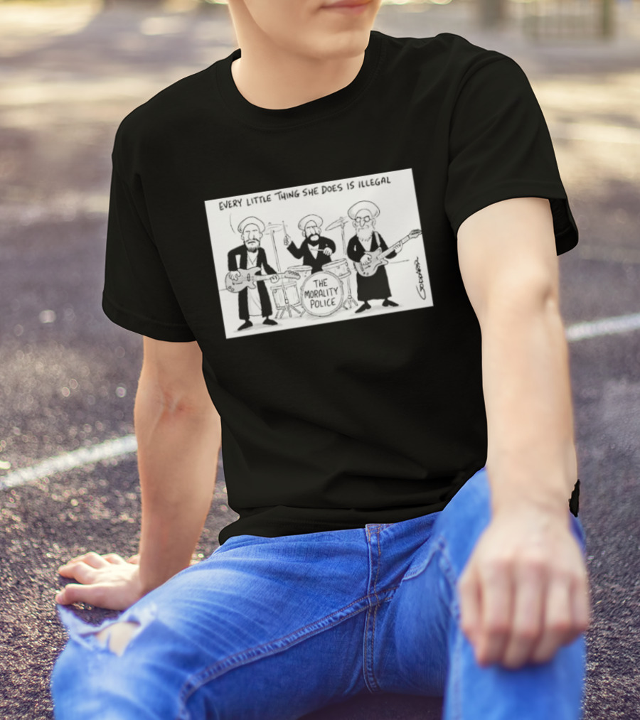 Every Little Thing She Does Is Illegal The Morality Police Band Cartoon T-Shirt