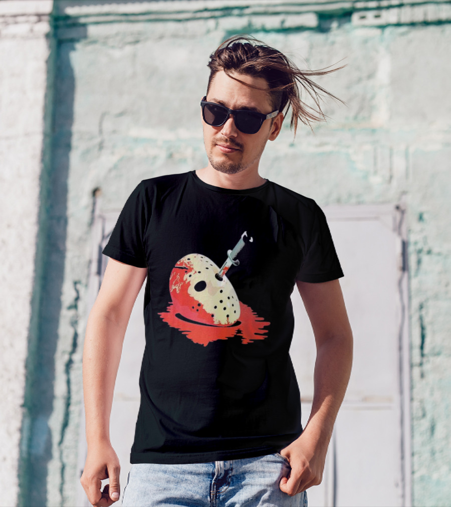 Halloween Horror Bloody Mask Friday The 13th T-Shirt