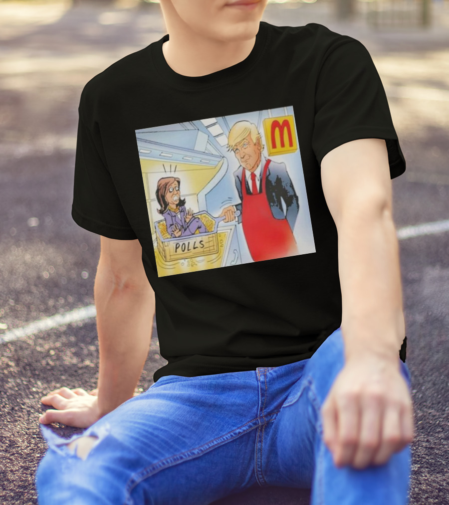 Mcdonald’s Trump Serving Kamala Polls Fry T-Shirt