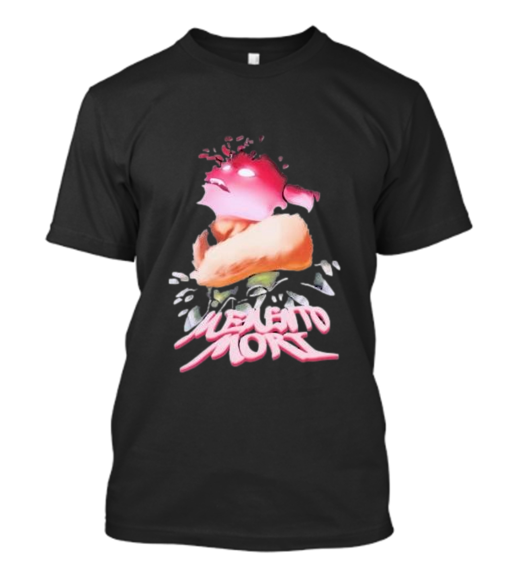 Vibrant Memento Mori Flower Skull T-Shirt