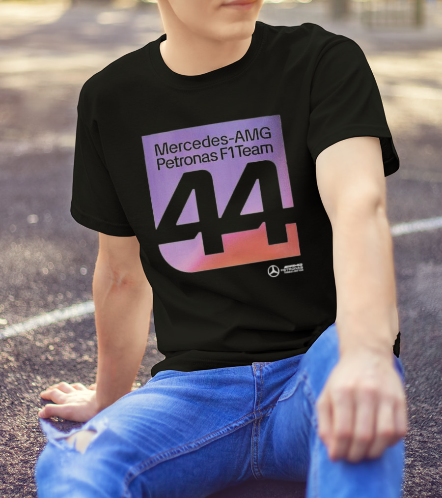 Mercedes-AMG Petronas F1 Team 44 Iconic Motorsport Symbol With Gradient Background T-Shirt