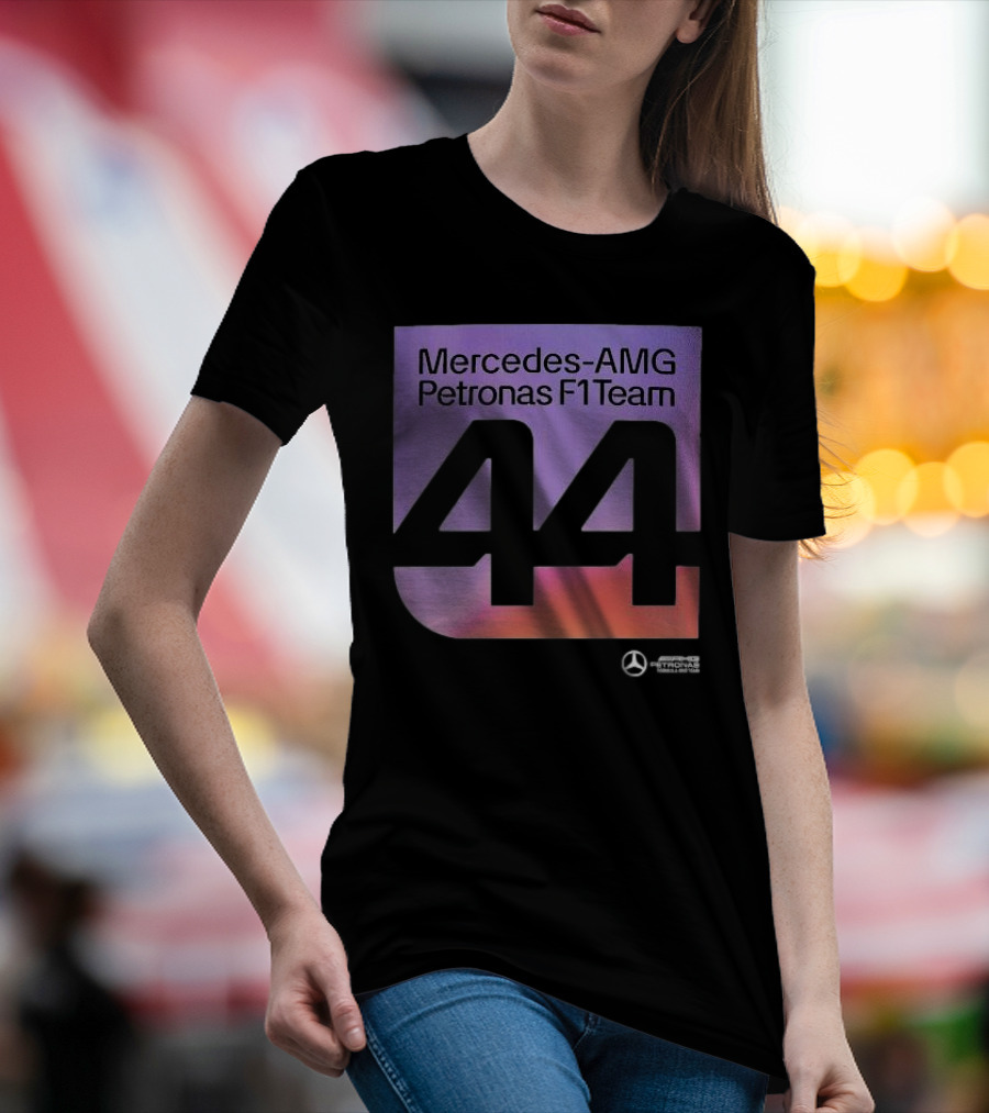 Mercedes-AMG Petronas F1 Team 44 Iconic Motorsport Symbol With Gradient Background T-Shirt