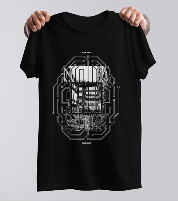Work Hard Rave Hard Circuit Board Packard Plant T-Shirt