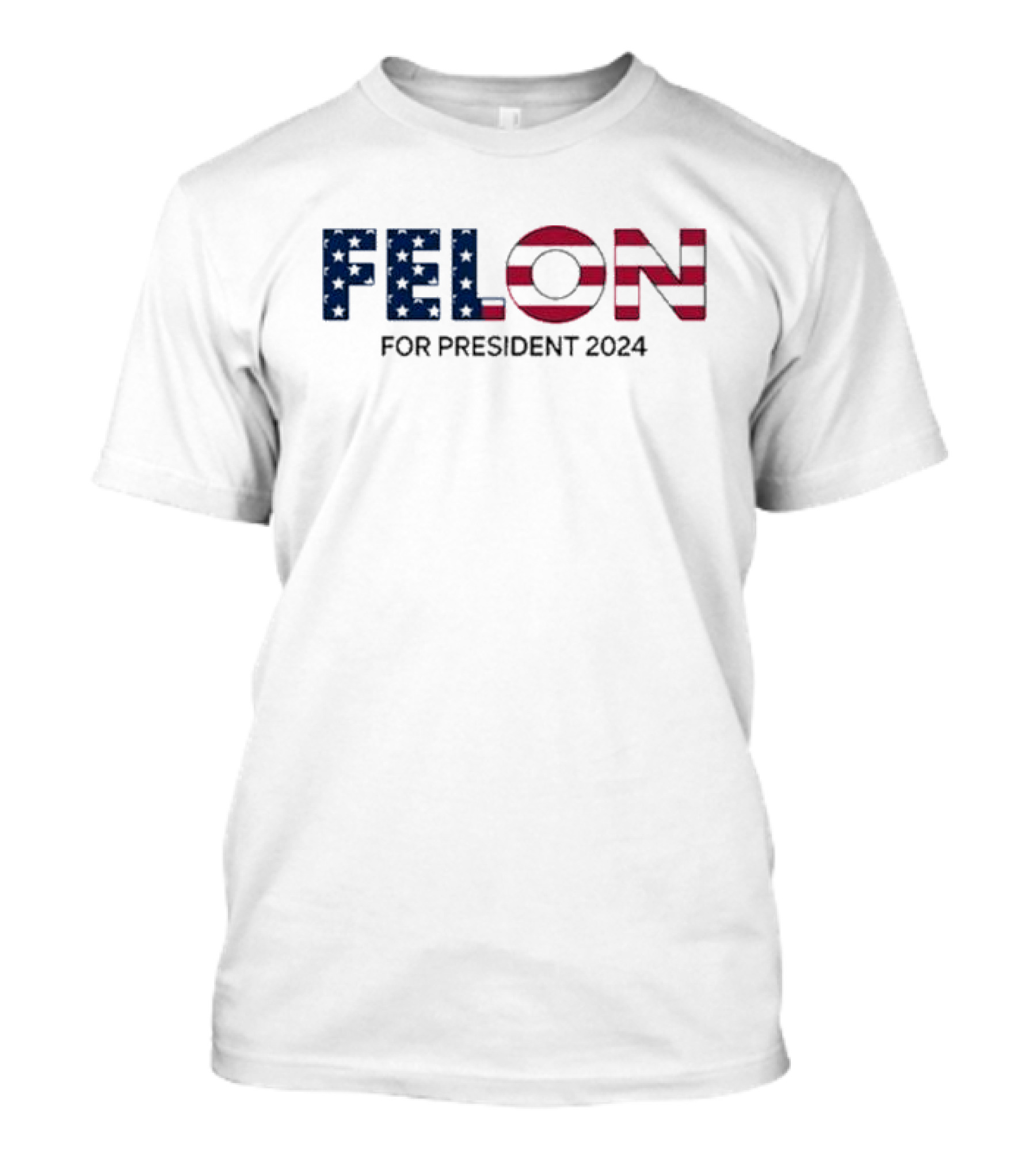 1 Womens Online Coach Wearing Felon For President 2024 American Flag T-Shirt