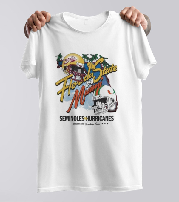 Florida State Vs Miami Seminoles Hurricanes Showdown In The Sunshine State T-Shirt
