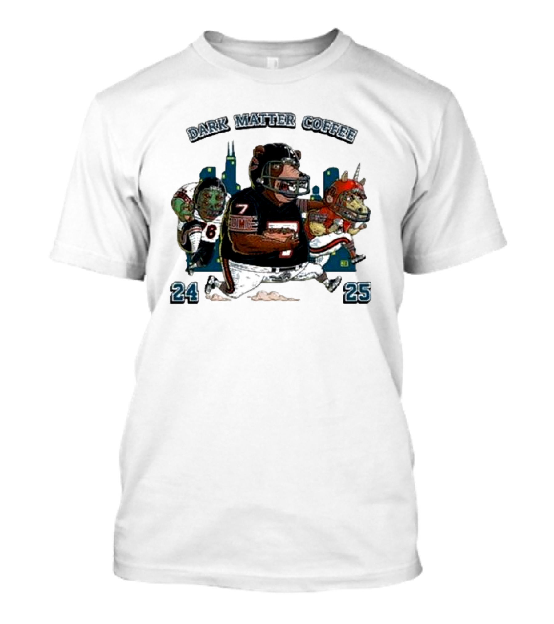Monsters Of The Midway Dark Matter Coffee Chicago Football Fantasy Creatures 24 25 T-Shirt