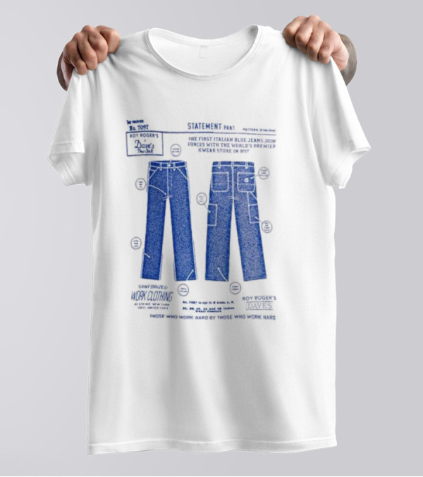 Roy Roger's Dave's Workwear Collaboration Italian Blue Jeans In NYC T-Shirt