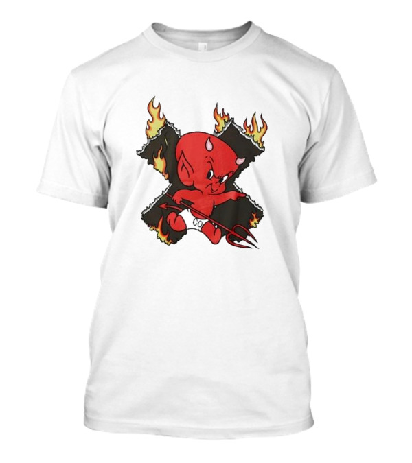 Xplr Baby Devil 2024 Flaming Red Imp With Pitchfork T-Shirt