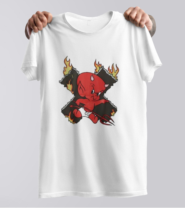 Xplr Baby Devil 2024 Flaming Red Imp With Pitchfork T-Shirt