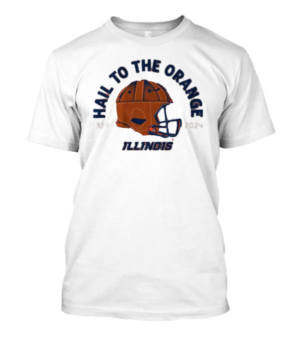 1924-2024 Illinois Football Hail To The Orange Helmet T-Shirt