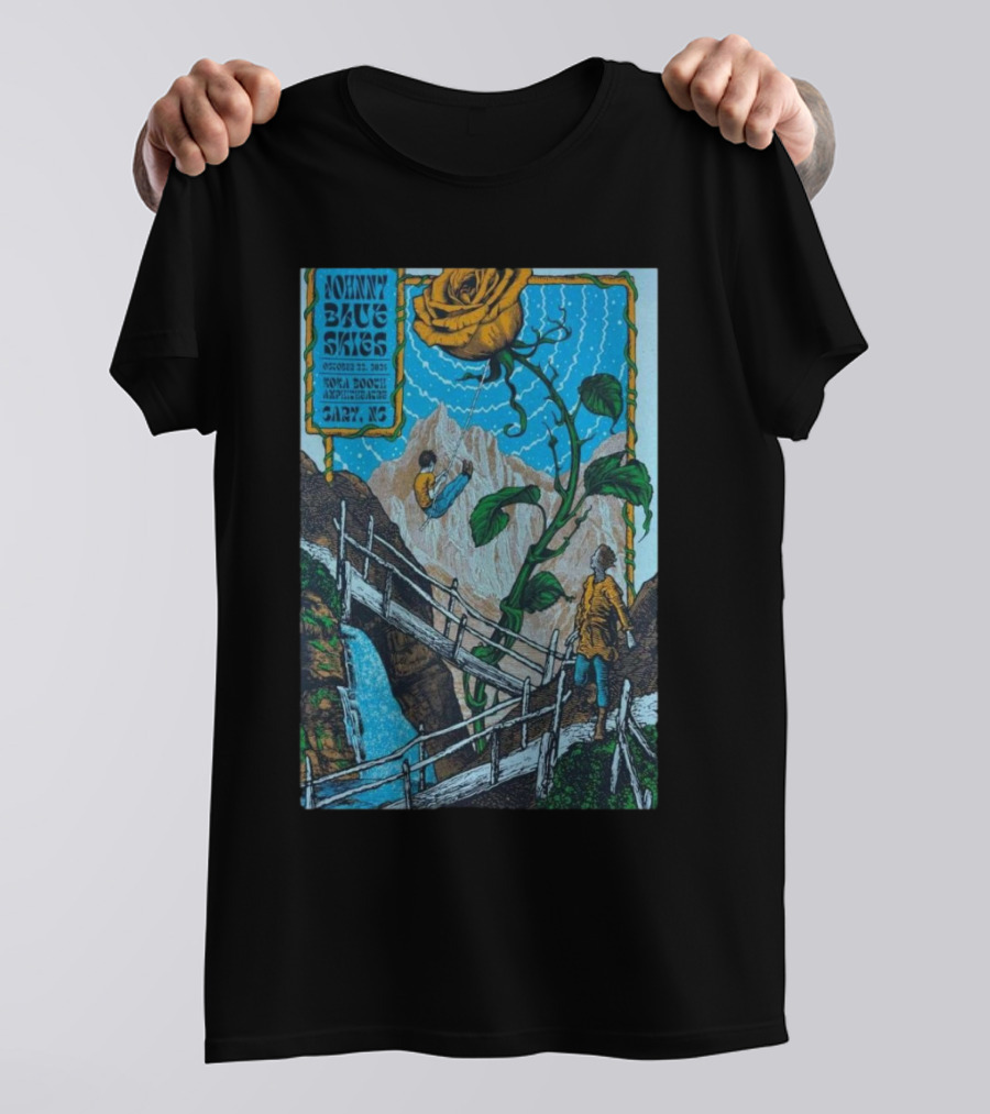 Johnny Blue Skies Sturgill Simpson Spiraling Rose Mountain Adventure Cary NC October 22 T-Shirt