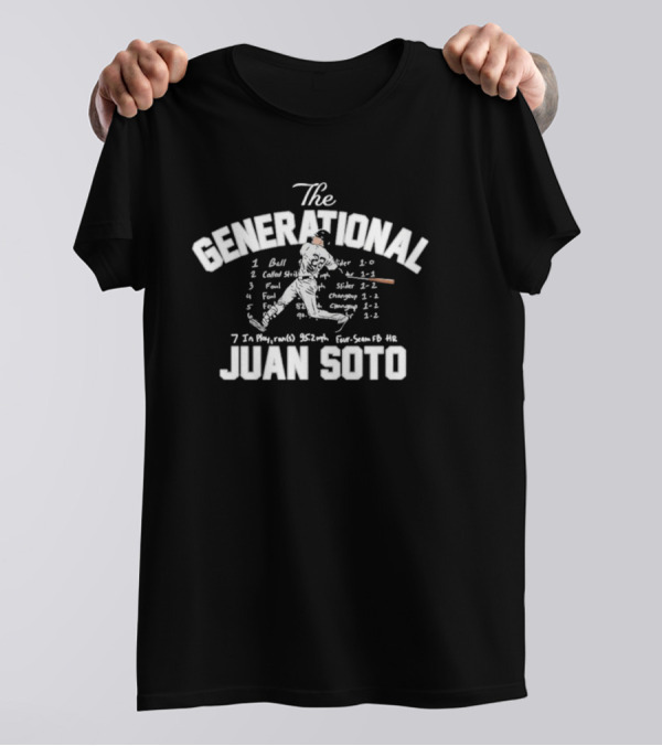 Juan Soto The Generational Detailed Baseball Stats And Sequence T-Shirt