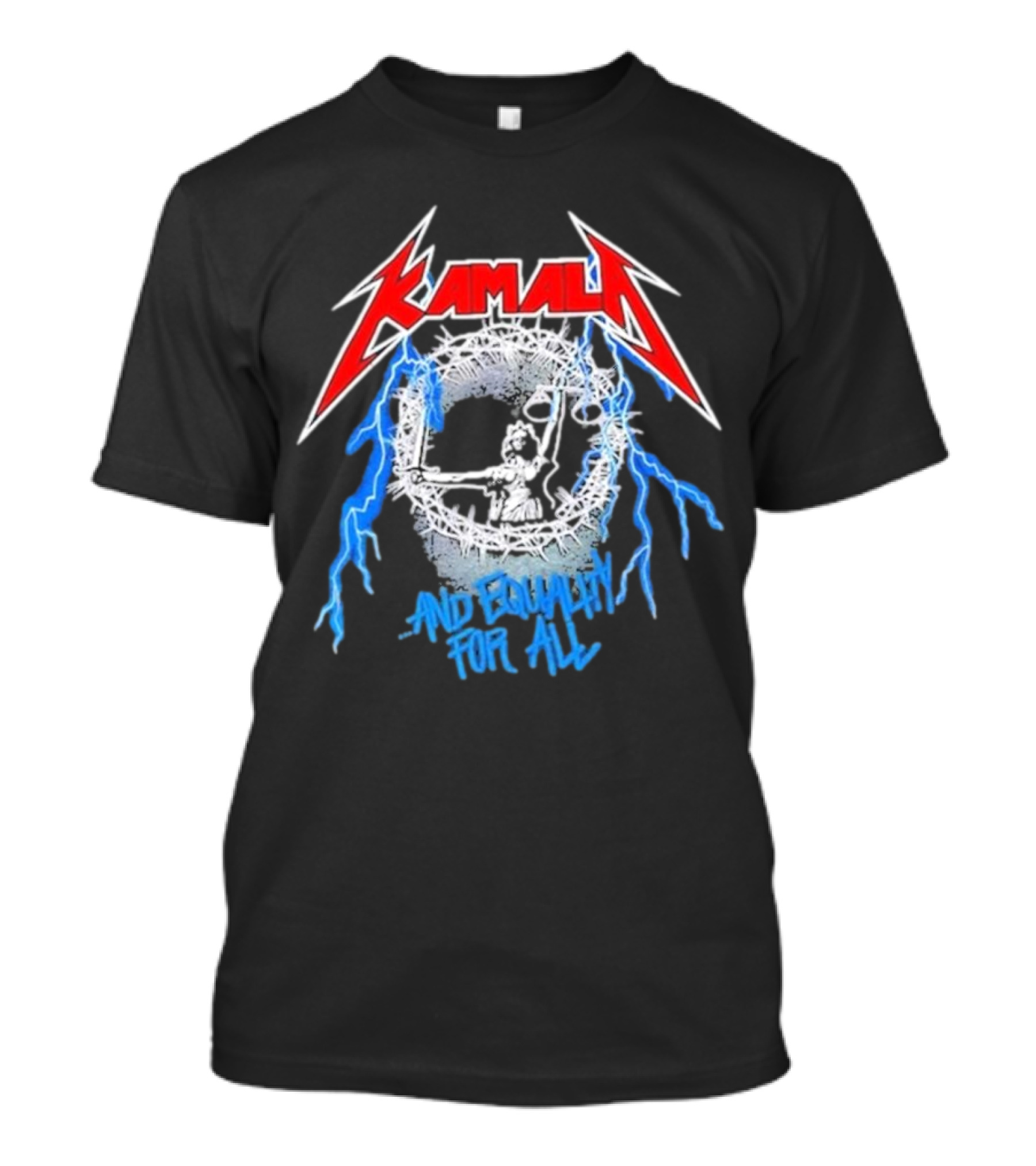 Kamala Rock Style And Equality For All Lightning Statue T-Shirt