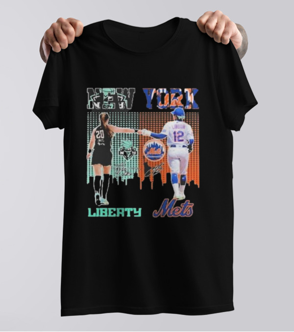 New York Liberty Sabrina Ionescu Francisco Lindor Mets T-Shirt