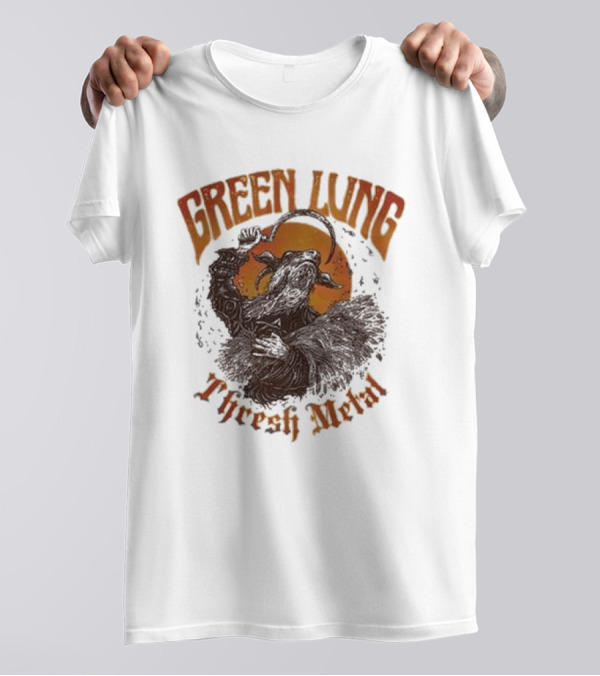 Green Lung Thrash Metal Mystical Goat With Crescent Blade T-Shirt