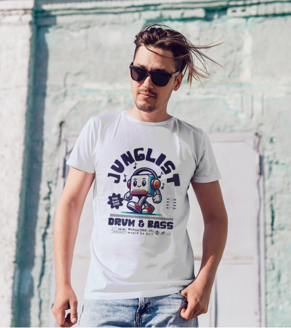 Junglist Drum And Bass Headphone Mascot Play Some DNB Without DNB Life Would Be Dull T-Shirt